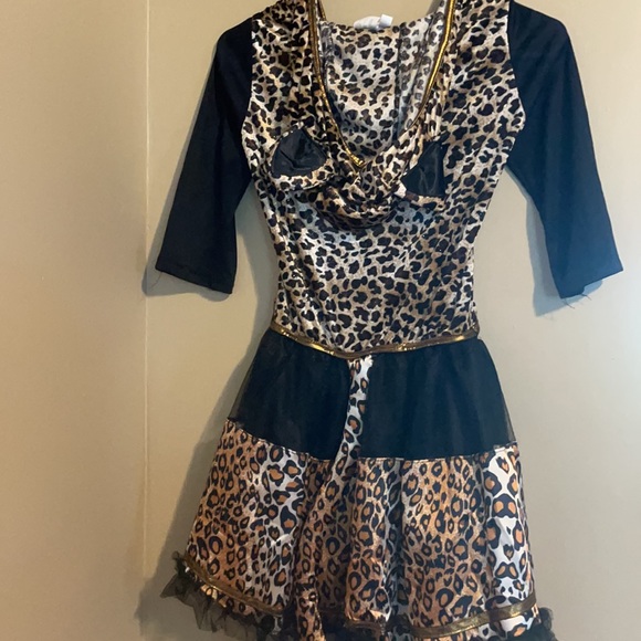 Sassy Spots Cheeta Halloween Kids XL Costume - black and tan - Picture 3 of 8